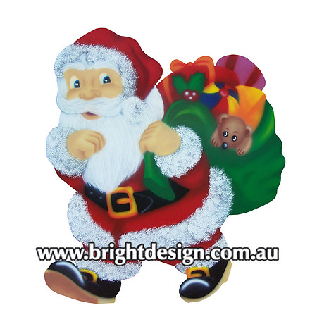 2- S-04 Z Walking Santa Outdoor Christmas Decorations Handmade by Bright Design Airbrushing