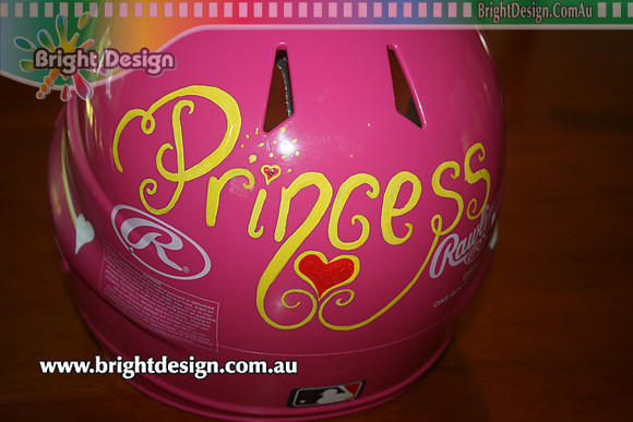LH Softball Baseball Helmet Custom Painted by Bright Design Airbrush Studio (3)