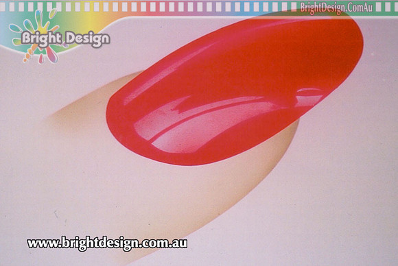 Fine Art Illustration of Red Finger Nail Custom Airbrushed By Bright Design Airbrush Studio www (1)