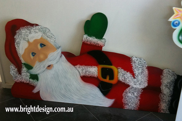 2- S-01 B www Waving Santa Outdoor Christmas Cut Out Personalised for Christmas Display in Sydney NSW