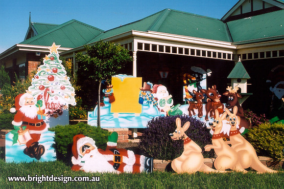 Home Garden Outdoor Christmas Decorations Custom Airbrushed by Bright Design Airbush Studio