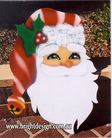 2- S-30 Santas Head Outdoor Christmas Decorations Handmade for Commercial n Home Christmas Display