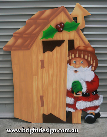 2- S-38 c Outhouse Outback Australian Outdoor Christmas Cut Out and Decoration