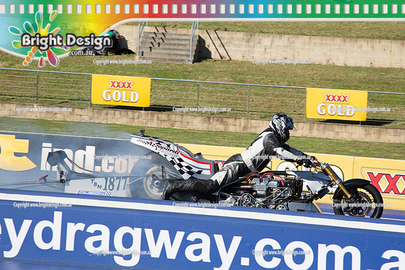 X-Champs @ Sydney Dragway SUN 4 May 2014  (6846)  TOP FUEL MOTORCYCLE  TBT  1877 BIKE  LEONARD AZZOPARDI
