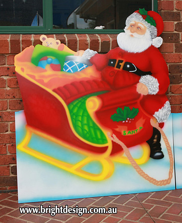 1- SS-05 d Santa Sleigh Outdoor Christmas Display