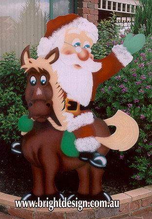 2- S-14 Santa on Horse 1 Outdoor Christmas Display Personalised by Bright Design Airbrush Studio