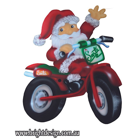 2- S-32 Dirt Bike Santa Outdoor Christmas Display Custom Airbrushed by Bright Design