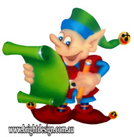 4- E-09 z Checking List Elf Outdoor Christmas Display Custom Airbrushed by Bright Design Airbrushing