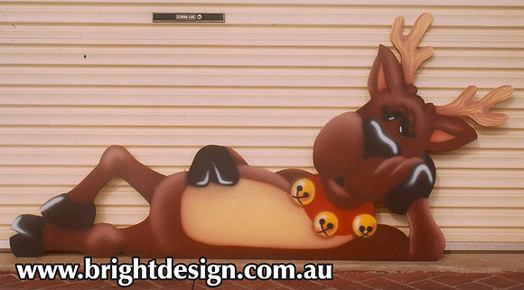 3- R-01 i Lazy Reindeer Ouside Christmas Decorations Personalised by Bright Design Airbrush Studio (1)