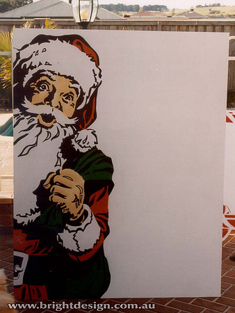 2- S-55 Door Way Santa Outdoor Christmas Display Personalised by Bright Design Airbrush Studio