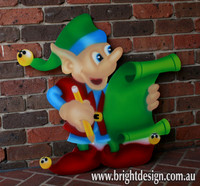 4- E-09 Checking List Elf Outdoor Christmas Display Custom Airbrushed by Bright Design Airbrushing