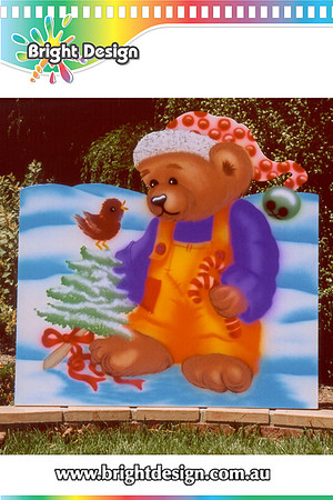 7-10 B-04 WM Christmas Bear Outdoor Christmas Display Custom Airbrushing