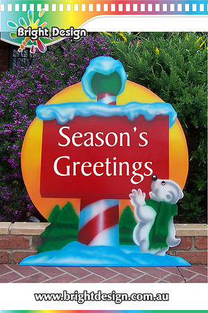 7-5 B-01 WM Bear Sign Outdoor Christmas Decorations & Cut Outs for Home Christmas Displays