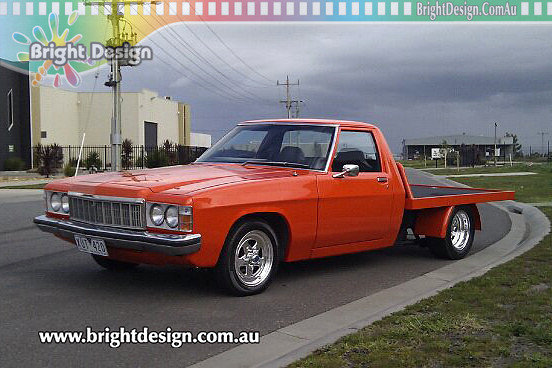 LBP1 Holden HZ Orange Ute Custom Paint & Body by Bright Design (01) www