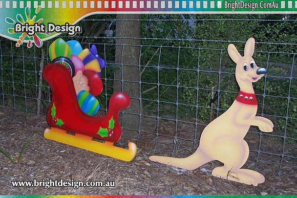 1- SS-21 + SS-16 B wm Father Christmas Sleigh with Tradtional Australian Kangaroo Custom Airbrushed