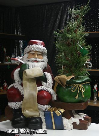 2- S-98 with Christmas Tree Outdoor Sitting Santa Christmas Decoration