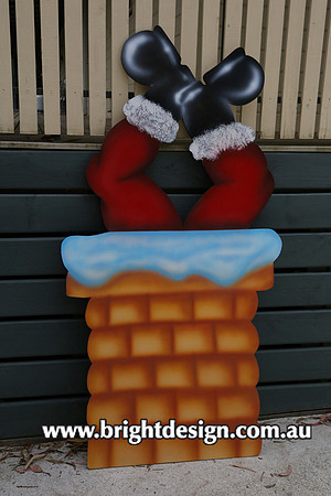 2- S-08 a Santa Legs in Chimney Outside Christmas Decoration for Home Roof Christmas Displays