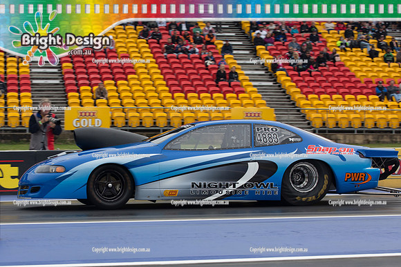 X-Champs @ Sydney Dragway SAT 3 May 2014  (4599)  Richard Caval BLUE DODGE PRO STOCK 4883 NIGHT OWL LIMOUSINE HIRE