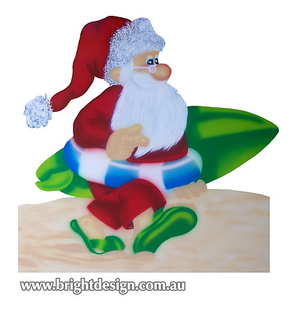 2- S-51 Z Australian Surfboard Santa Outdoor Christmas Decorations for Home Roof Christmas Displays
