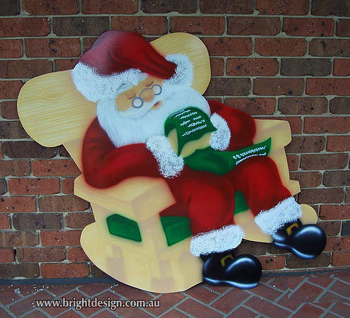 2- S-45 Aussie Rocking chair Santa Christmas Decorations n cut outs for Home Christmas display