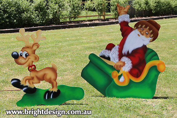 1- SS-13 + SS-22 A www Australian Swaggie Santa Outdoor Christmas Decorations n Cut outs for Home Christmas