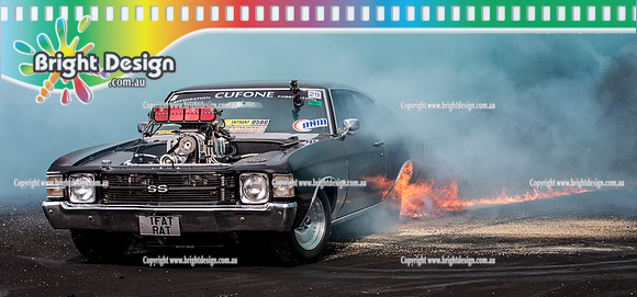 Summernats 29 SATURDAY 8 Jan 16  BDMP6899  1FATRAT FIRE BURNOUT
