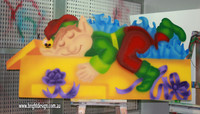 4- E-02 Lazy Present Elf Outdoor Christmas Decoration Handmade by Bright Design Custom Studio